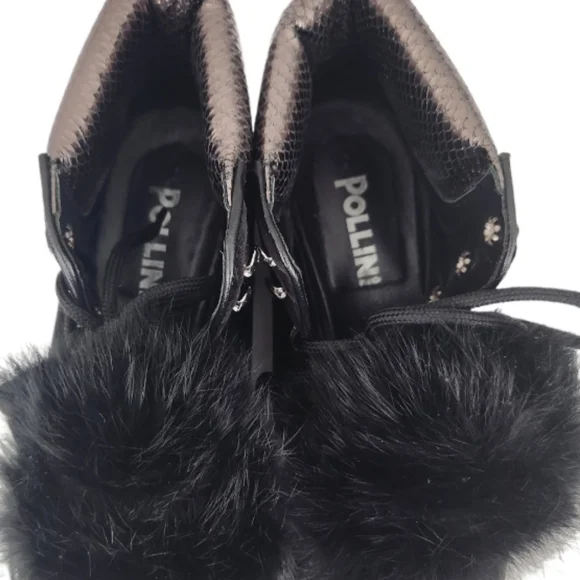 Pollini Velvet Lace Up Booties - Picture 6 of 11